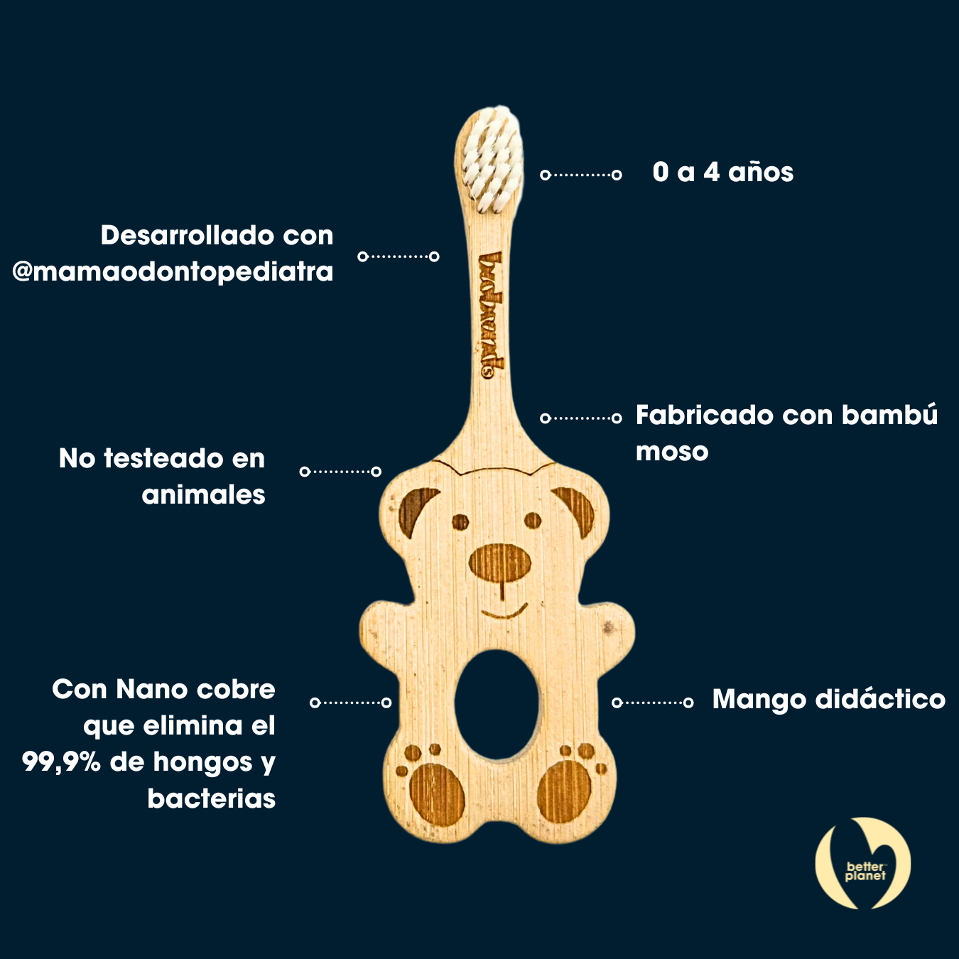 Cepillo de bambú Bebé