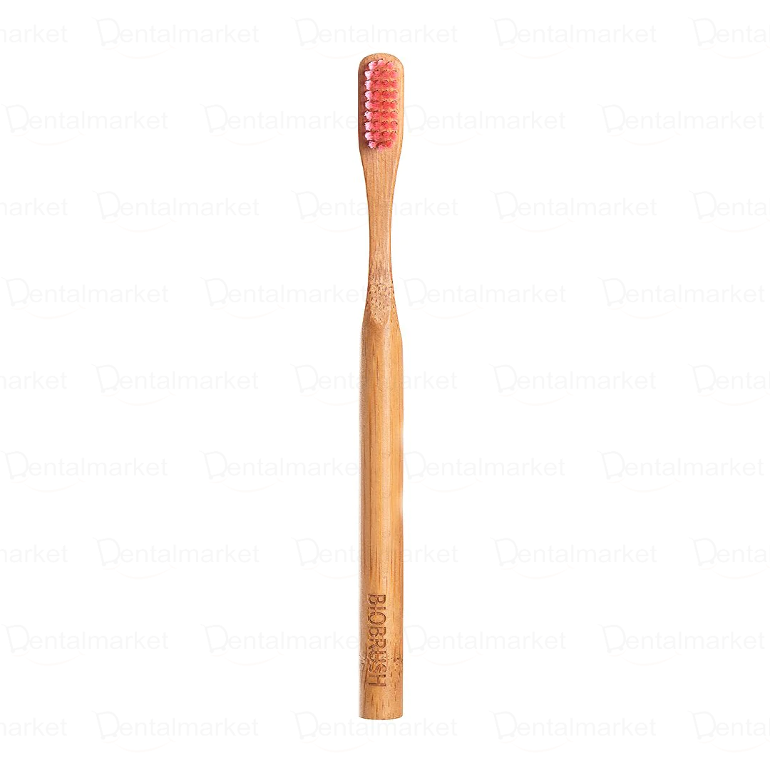 Cepillo de dientes ultrasuave para Adultos de Bambú Rosado
