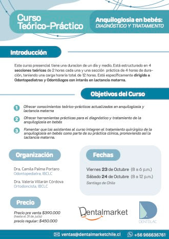 PREVENTA CURSO Teórico- Práctico ANQUILOGLOSIA EN BEBÉS: Diagnóstico y Tratamiento. ¡23 y 24 de Octubre 2026!